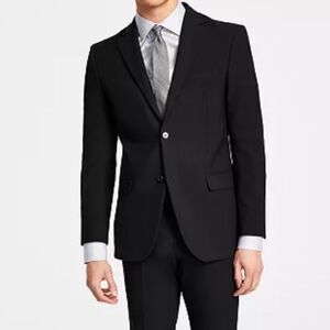 DKNY Men's Modern Fit High Performance, Duran,  Suit Jacket, Black NWT